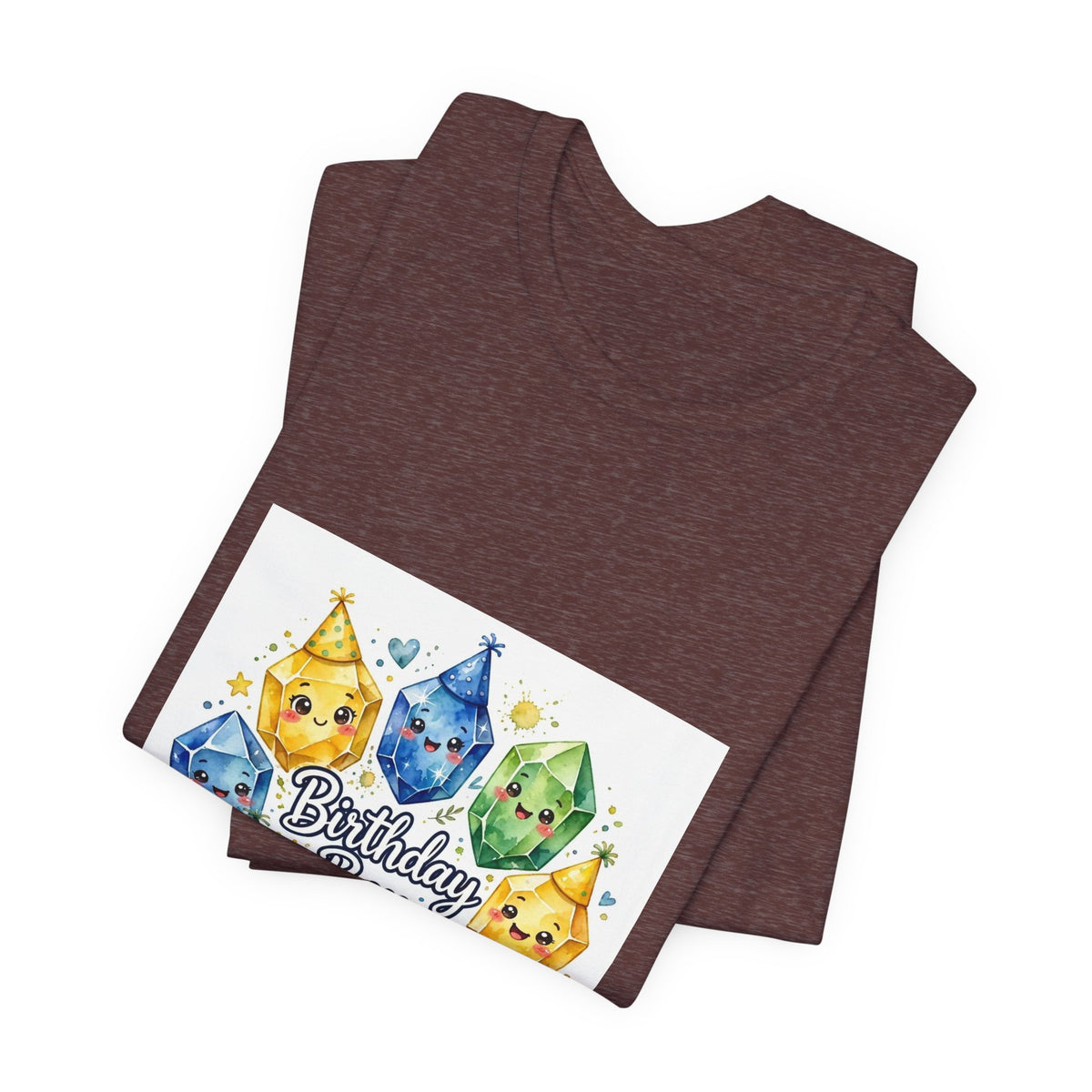 Birthday Boy Crystal Party T-Shirt | Earthy Reds & Browns