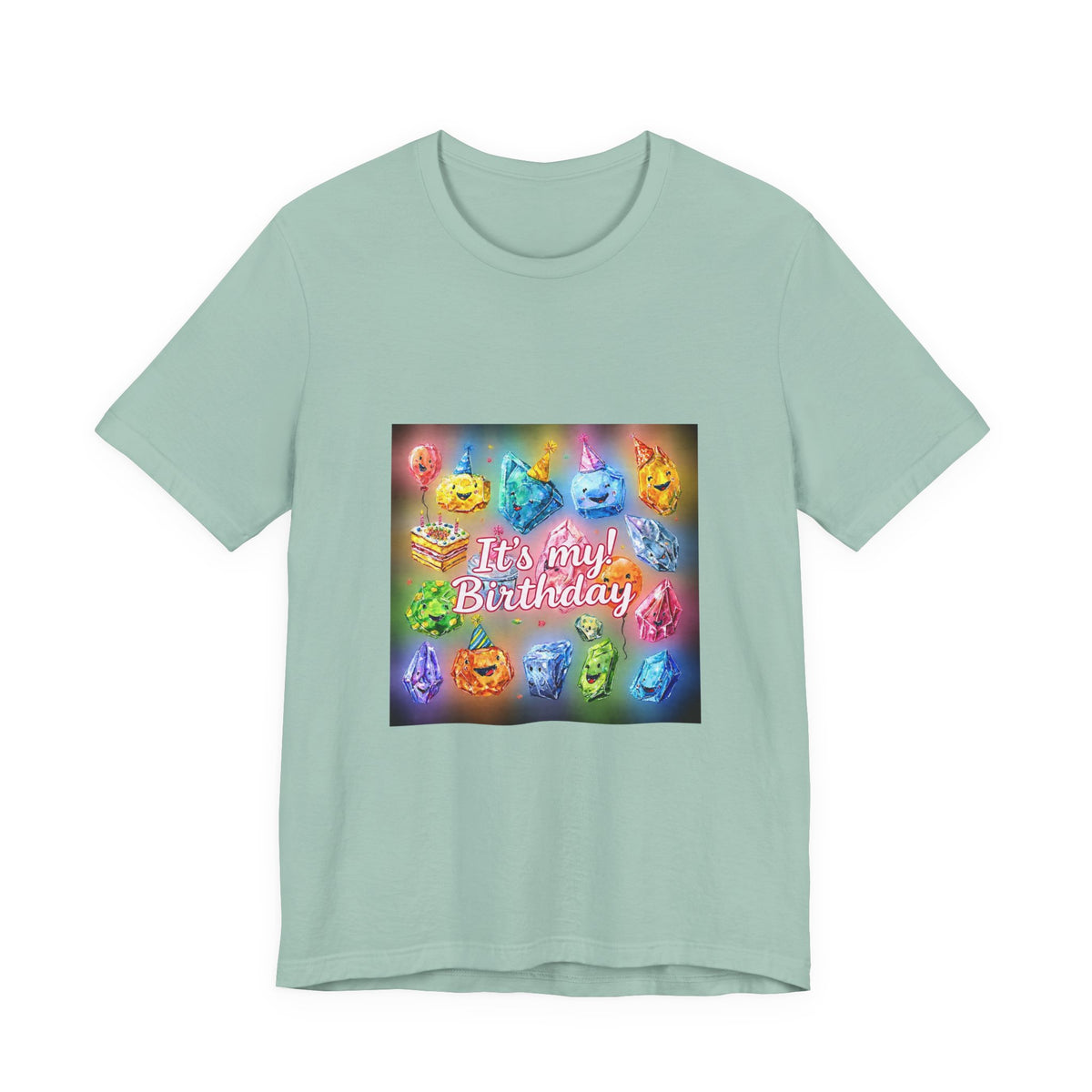 It's My Birthday Crystal Party T-Shirt | Soft Blues