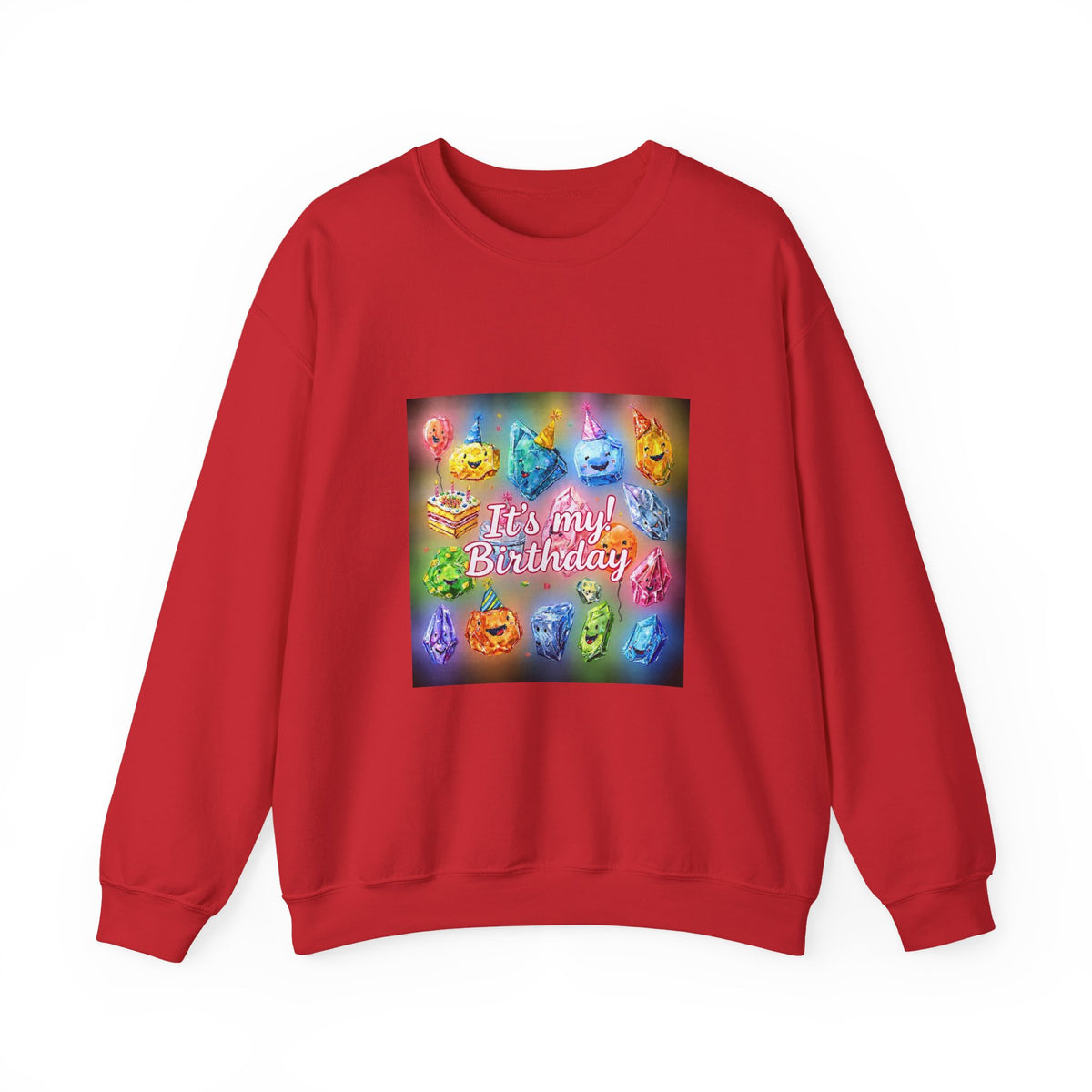 It's My Birthday Crystal Party Crewneck | Neutrals & Reds