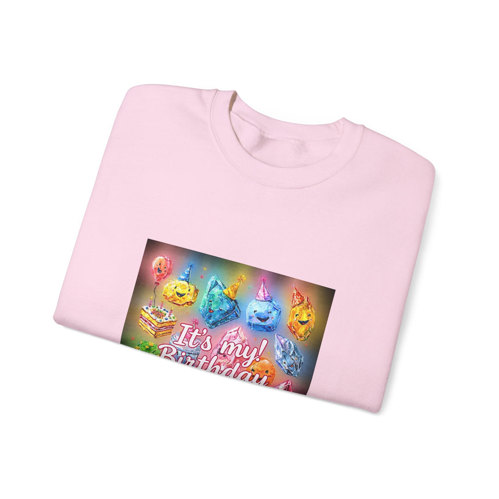 It's My Birthday Crystal Party Crewneck | Blues, Purples & Pinks