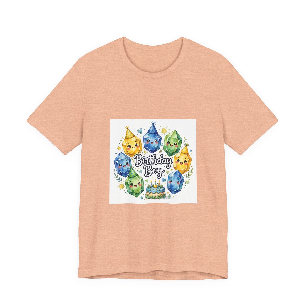 Birthday Boy Crystal Party T-Shirt | Peach & Sunset