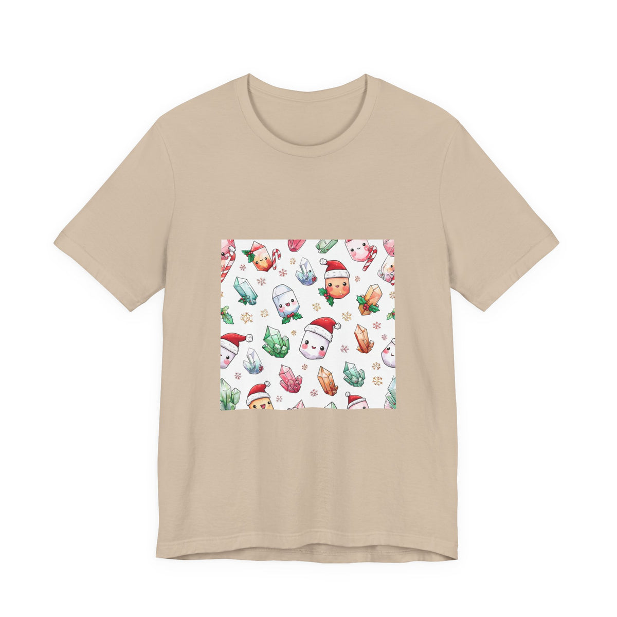 Pastel Christmas Crystal Friends T-Shirt | Sandy Neutrals & Oranges