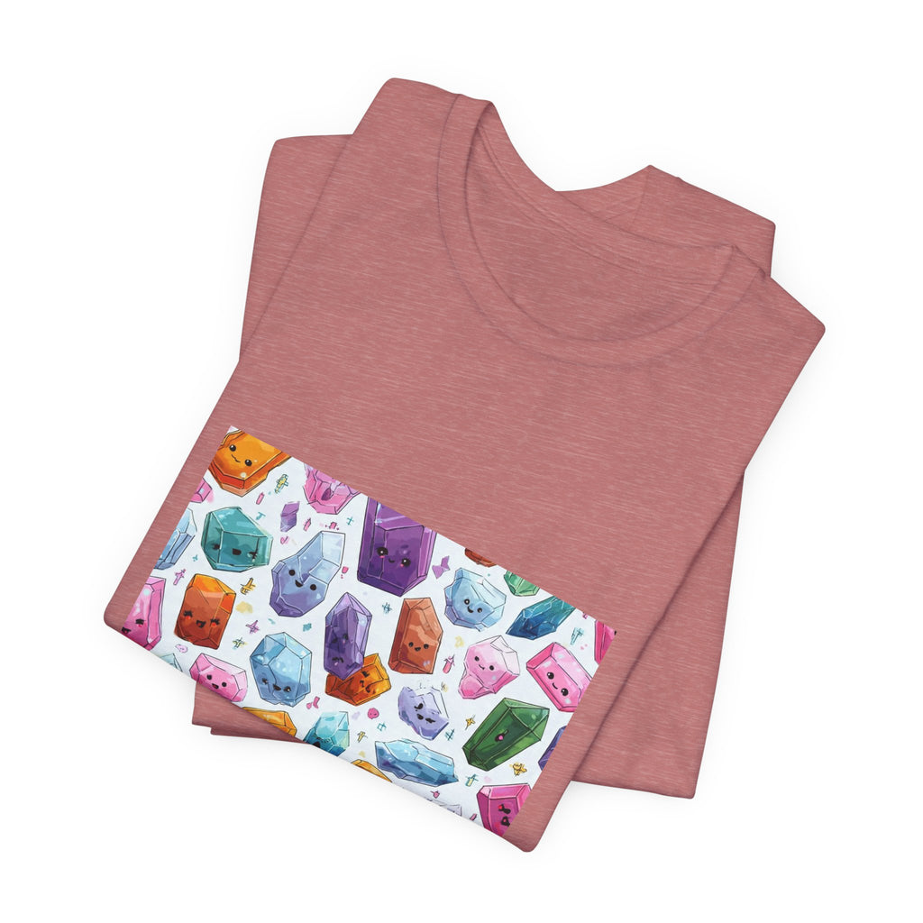 Pastel Crystal Friends T-Shirt | Earthy Reds & Browns
