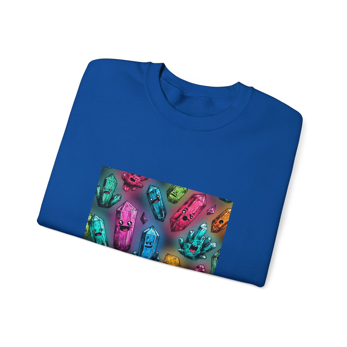 Colorful Crystal Characters Crewneck | Blues, Purples & Pinks