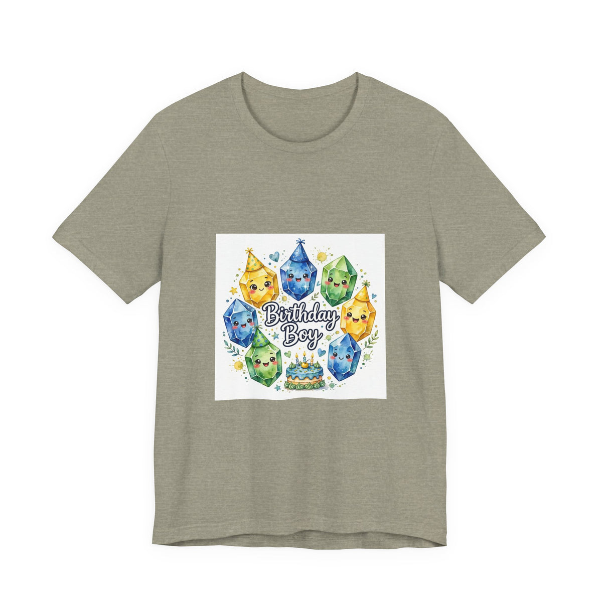Birthday Boy Crystal Party T-Shirt | Light Neutrals