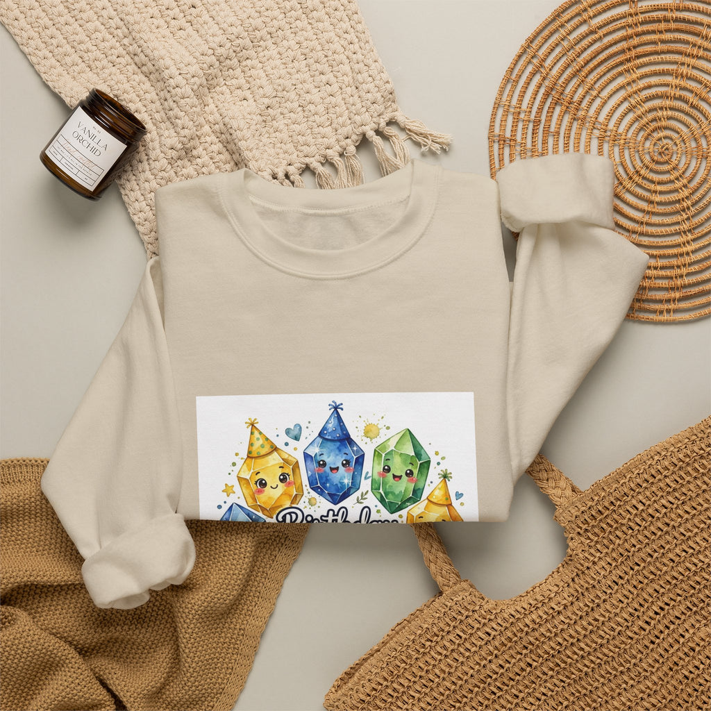 Birthday Boy Crystal Party Crewneck | Earth Tones & Brights