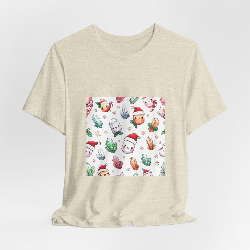 Pastel Christmas Crystal Friends T-Shirt | Sandy Neutrals & Oranges