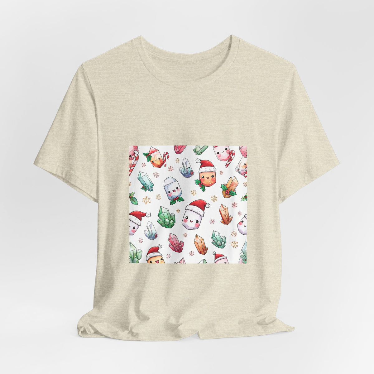 Pastel Christmas Crystal Friends T-Shirt | Sandy Neutrals & Oranges