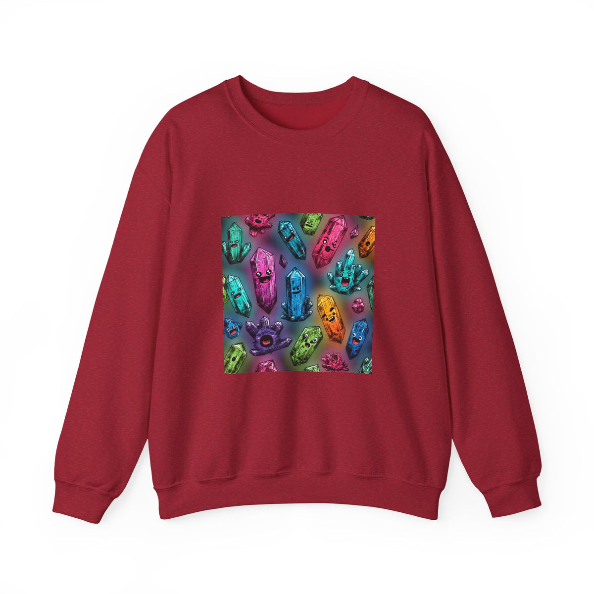 Colorful Crystal Characters Crewneck | Neutrals & Reds