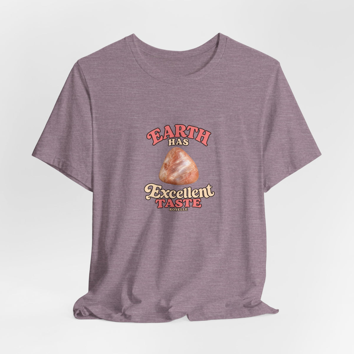 Earth Has Excellent Taste — Peach Moonstone Tee | Royal, Navy & Purple