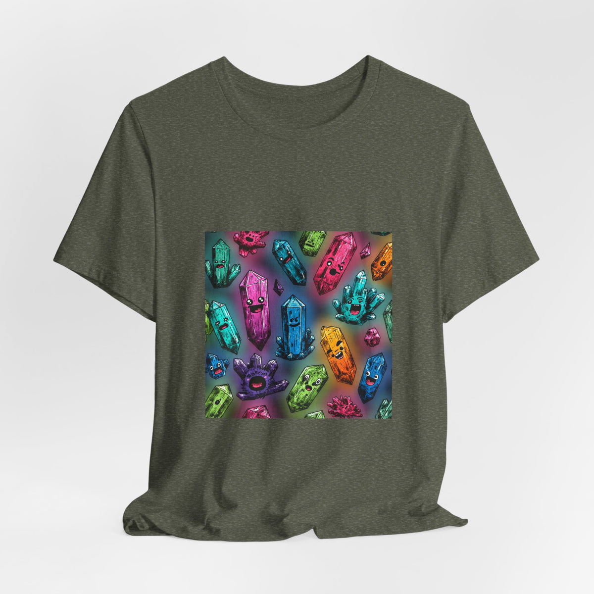 Colorful Crystal Characters T-Shirt | Greens