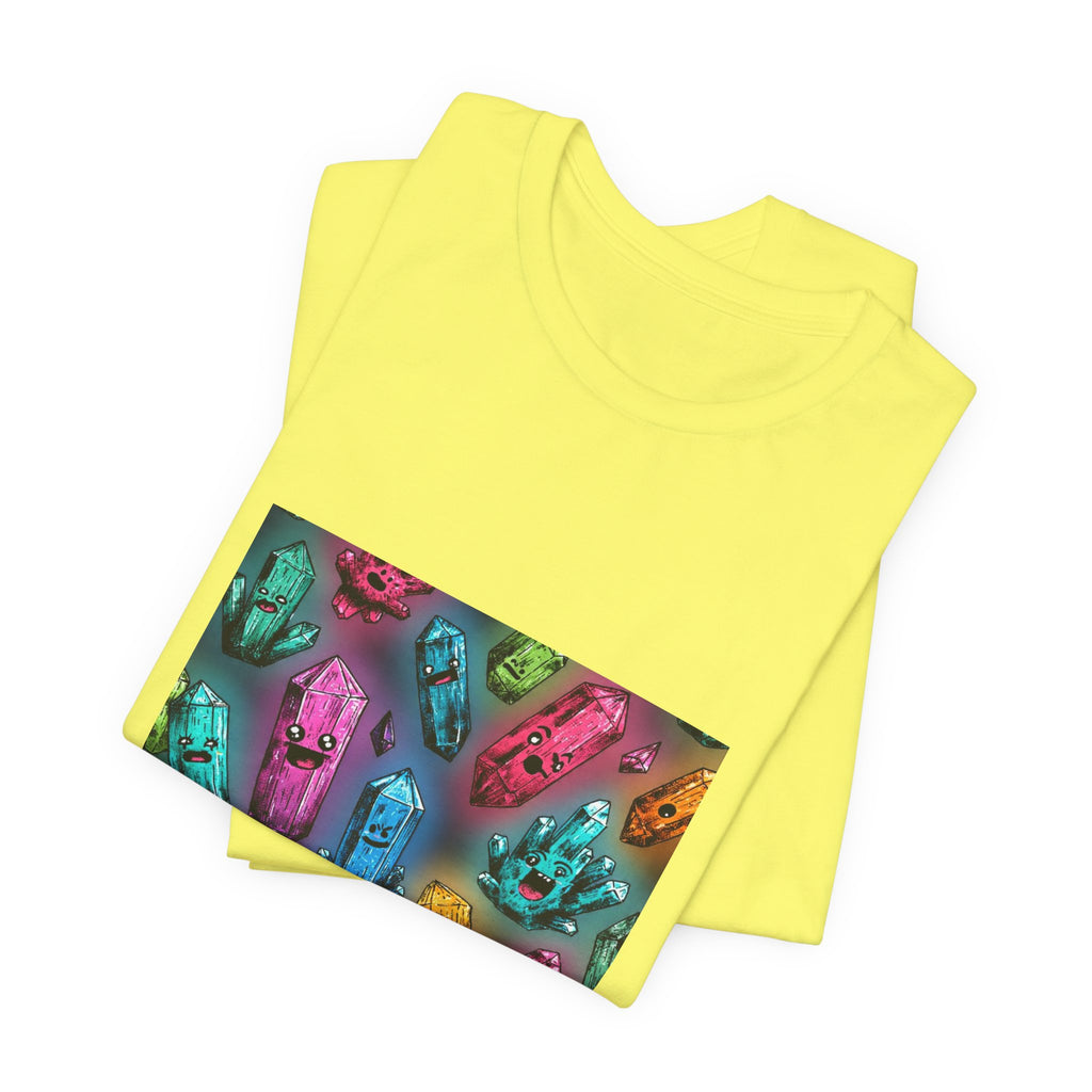 Colorful Crystal Characters T-Shirt | Golds, Mints & Teal
