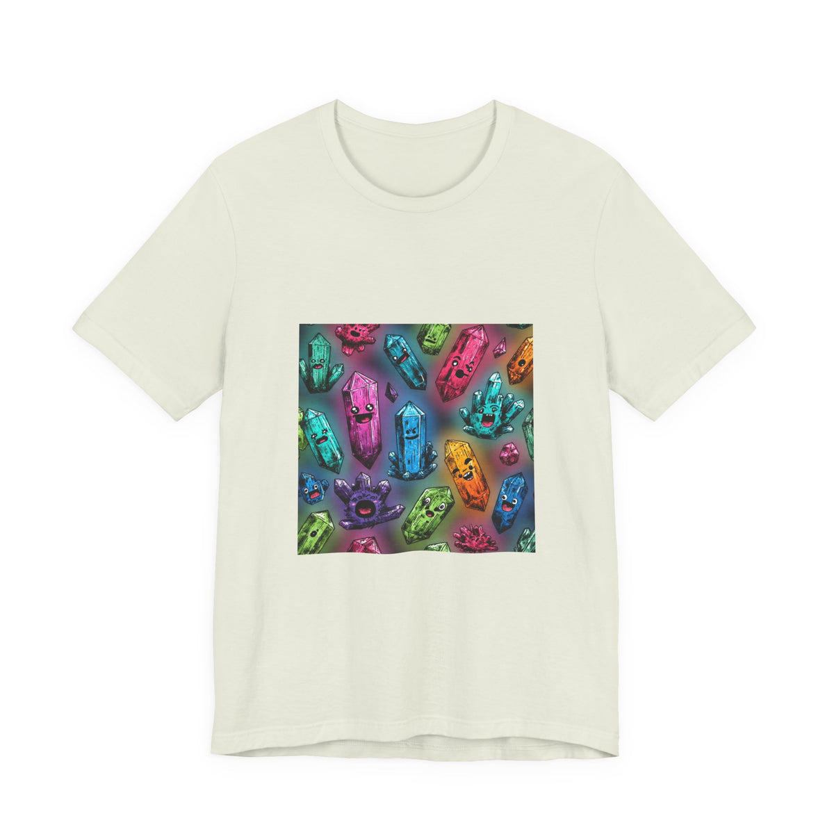 Colorful Crystal Characters T-Shirt | Golds, Mints & Teal