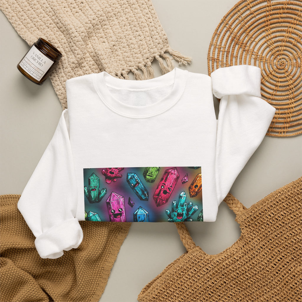 Colorful Crystal Characters Crewneck | Neutrals & Reds