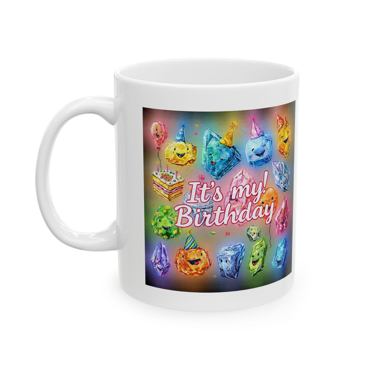 It's My Birthday Crystal Party White Mug