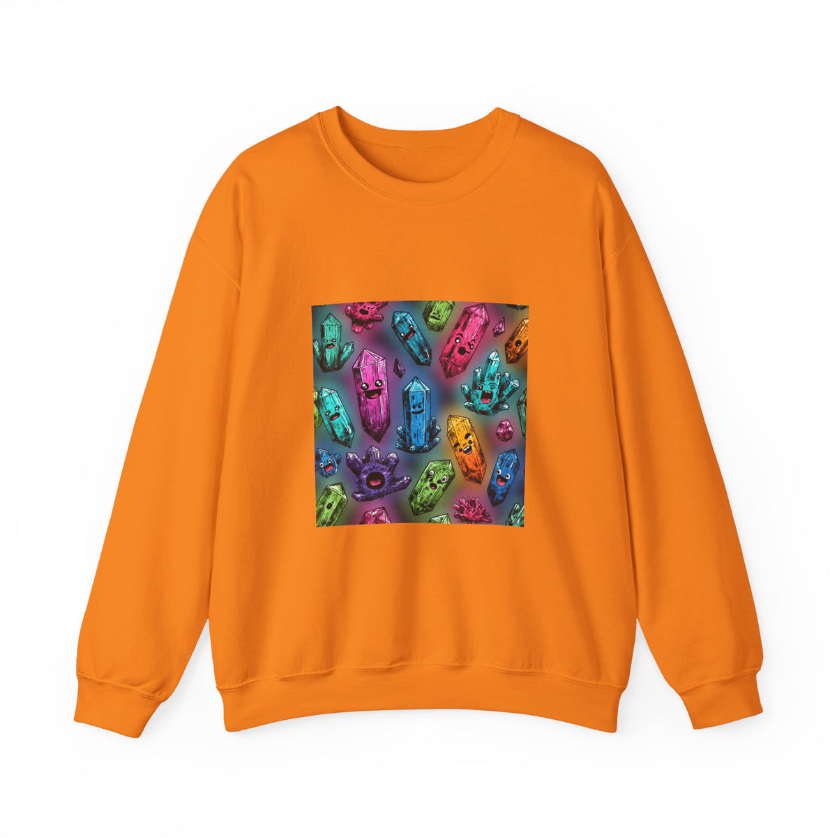 Colorful Crystal Characters Crewneck | Earth Tones & Brights