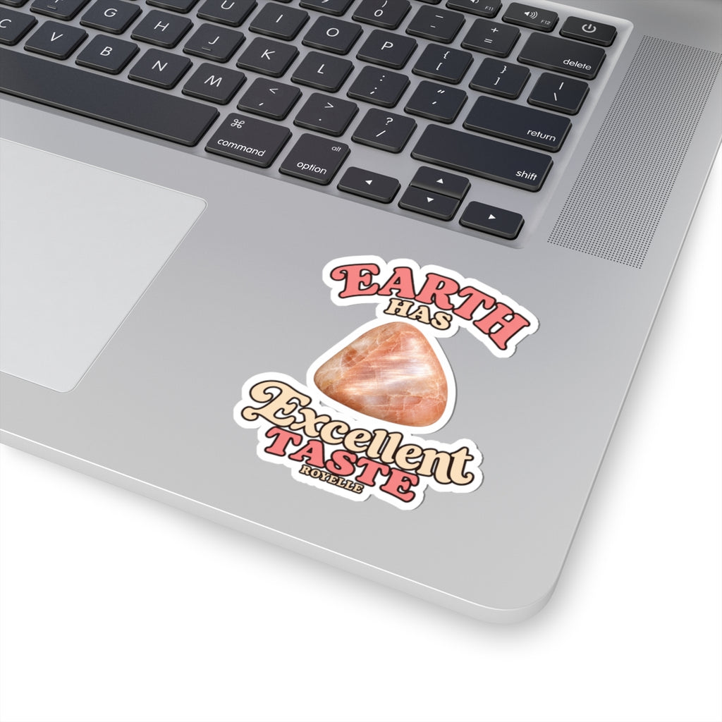 Earth Has Excellent Taste — Peach Moonstone Kiss-Cut Sticker