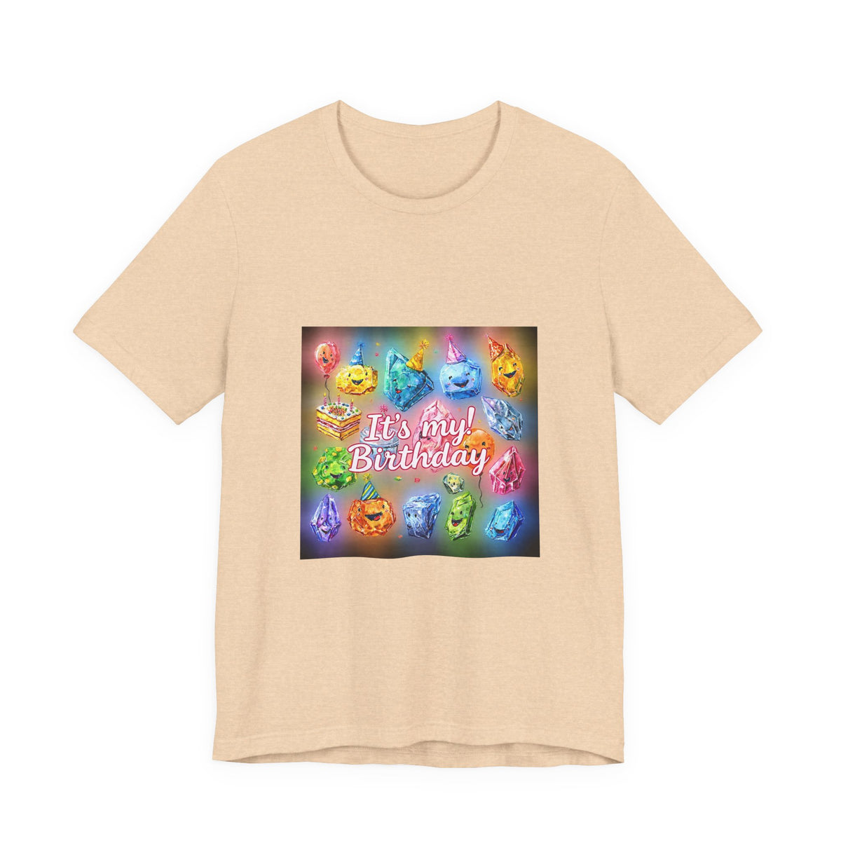 It's My Birthday Crystal Party T-Shirt | Sandy Neutrals & Oranges