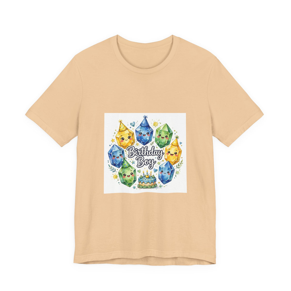 Birthday Boy Crystal Party T-Shirt | Sandy Neutrals & Oranges
