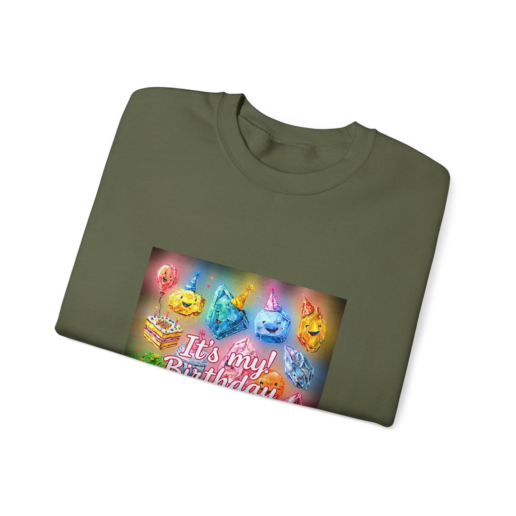 It's My Birthday Crystal Party Crewneck | Earth Tones & Brights