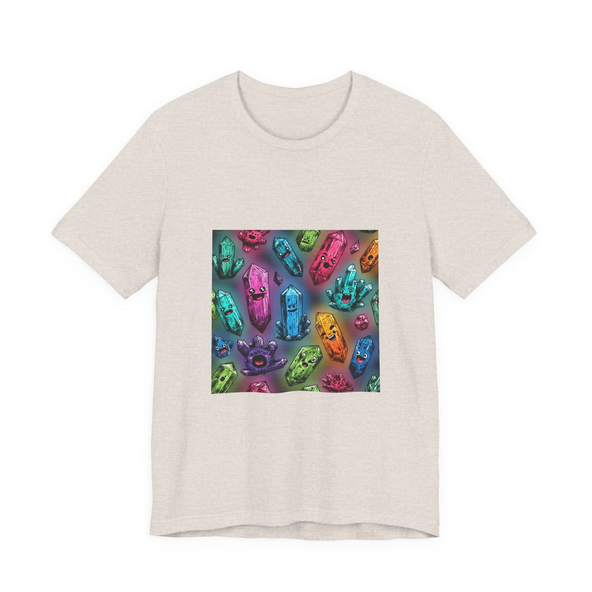 Colorful Crystal Characters T-Shirt | Sandy Neutrals & Oranges
