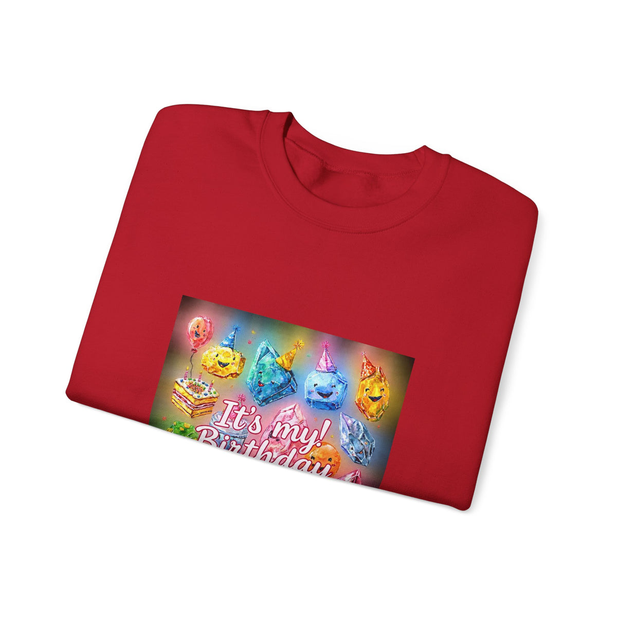 It's My Birthday Crystal Party Crewneck | Neutrals & Reds