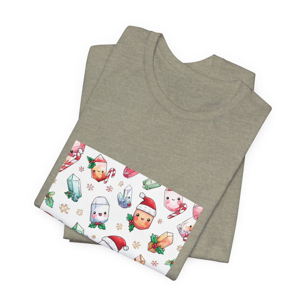 Pastel Christmas Crystal Friends T-Shirt | Light Neutrals