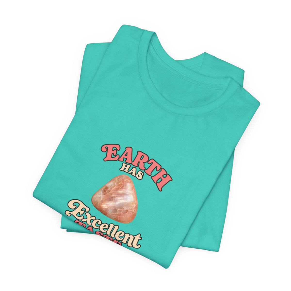 Earth Has Excellent Taste — Peach Moonstone Tee | Golds, Mints & Teal