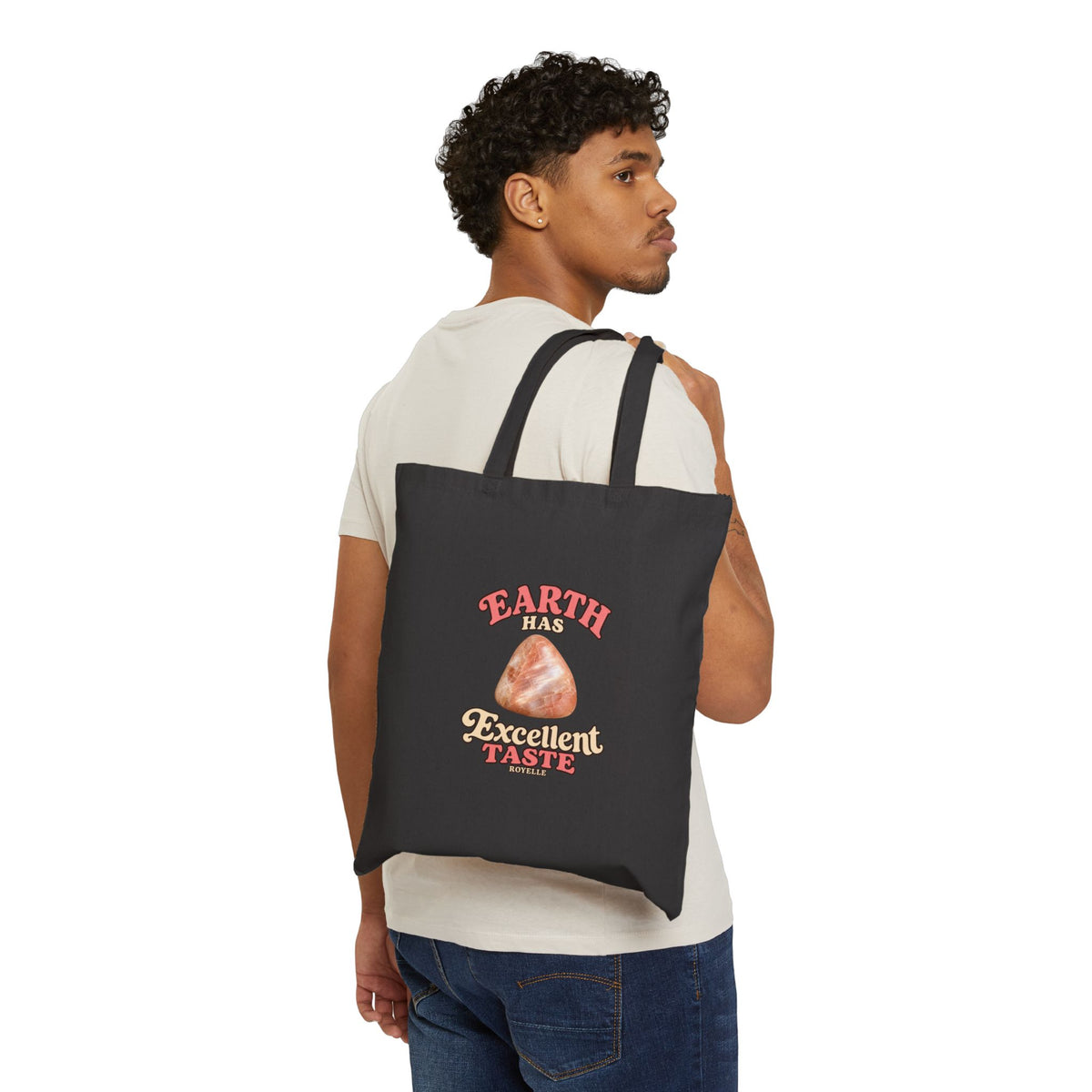 Earth Has Excellent Taste — Peach Moonstone Canvas Tote