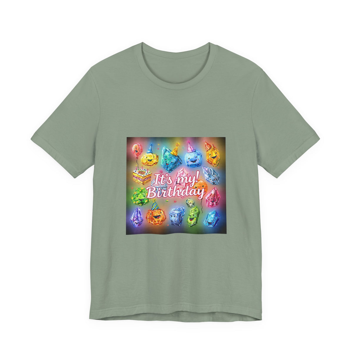 It's My Birthday Crystal Party T-Shirt | Golds, Mints & Teal