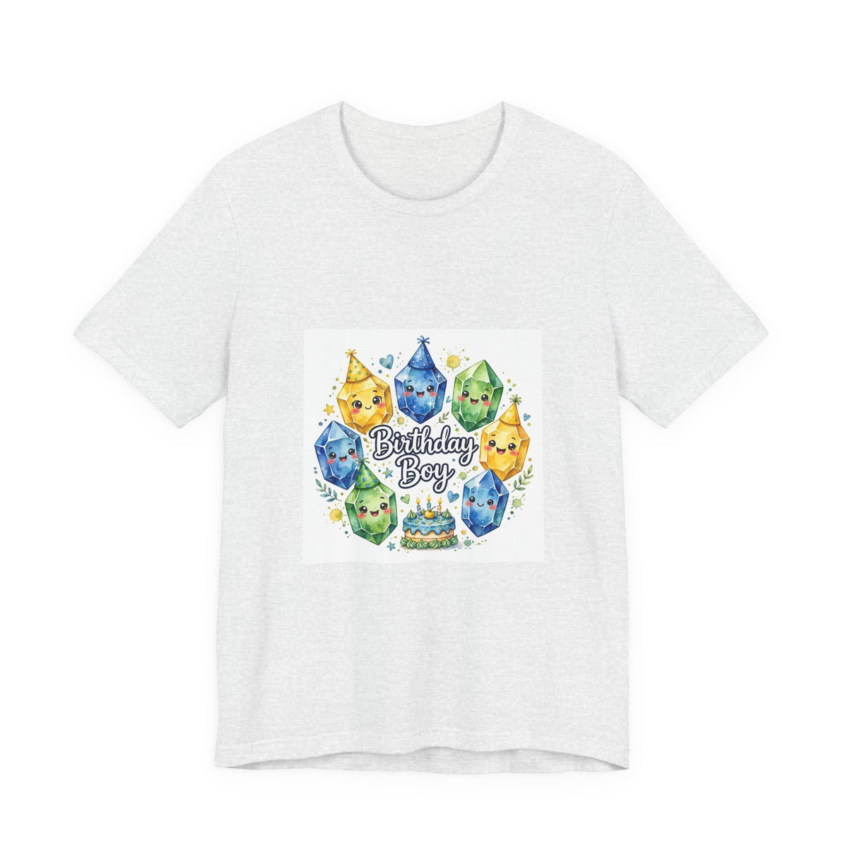 Birthday Boy Crystal Party T-Shirt | Light Neutrals