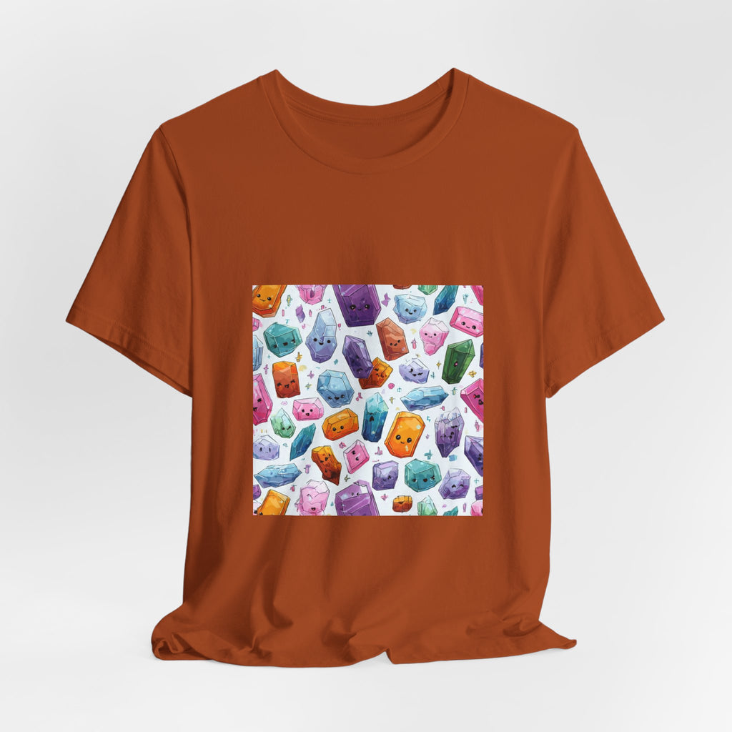 Pastel Crystal Friends T-Shirt | Earthy Reds & Browns