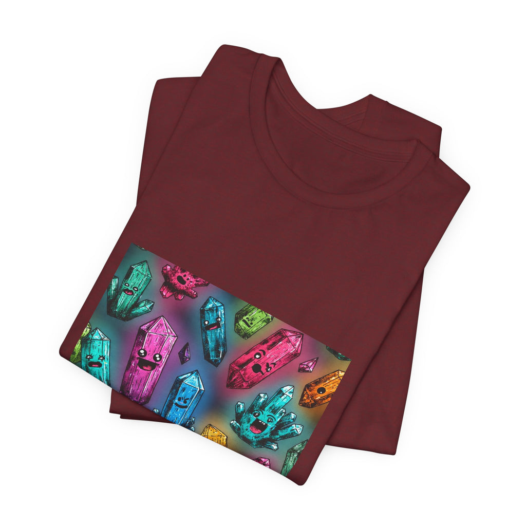 Colorful Crystal Characters T-Shirt | Earthy Reds & Browns