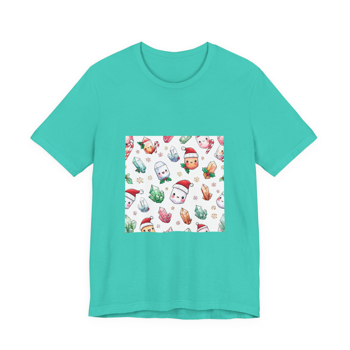 Pastel Christmas Crystal Friends T-Shirt | Golds, Mints & Teal