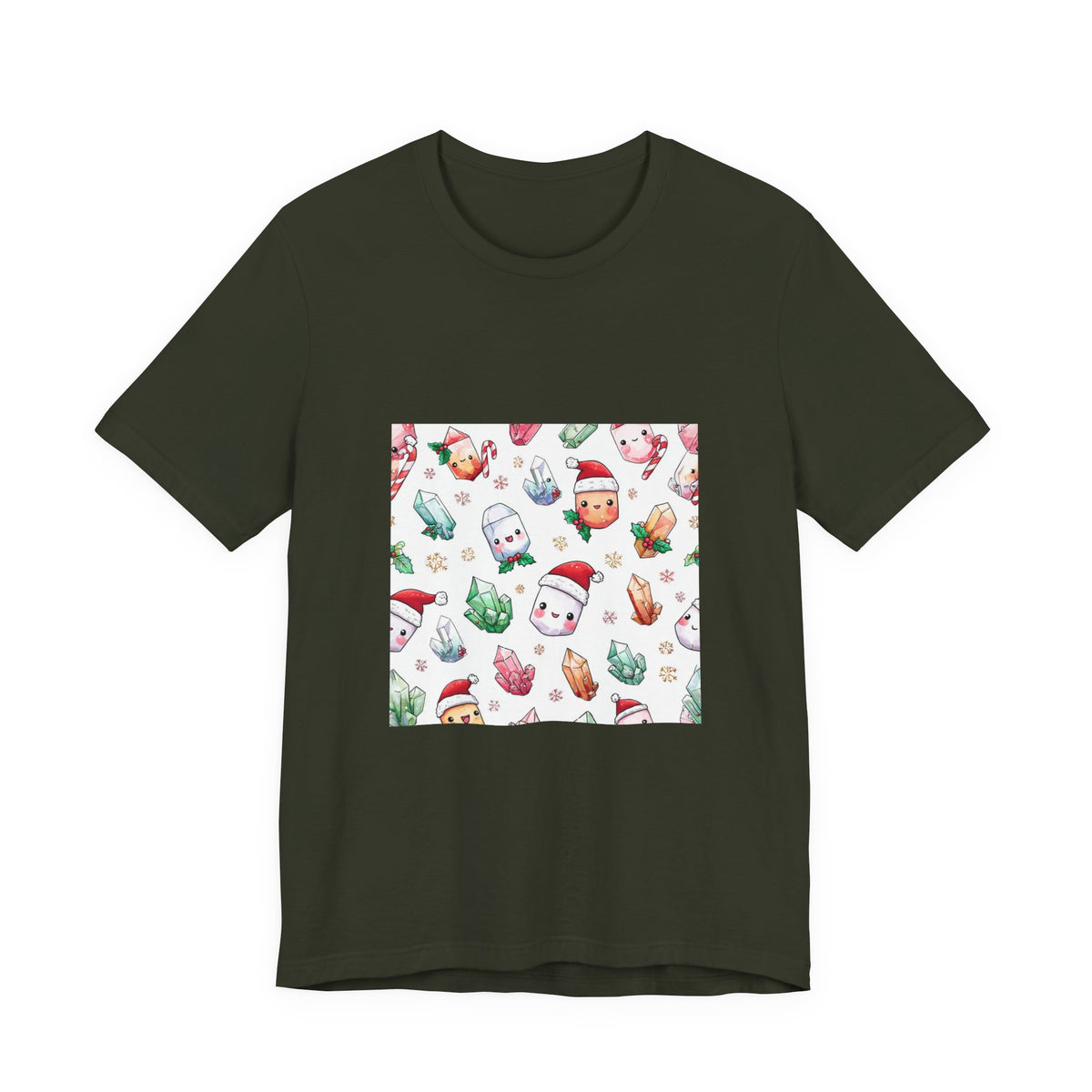 Pastel Christmas Crystal Friends T-Shirt | Greens