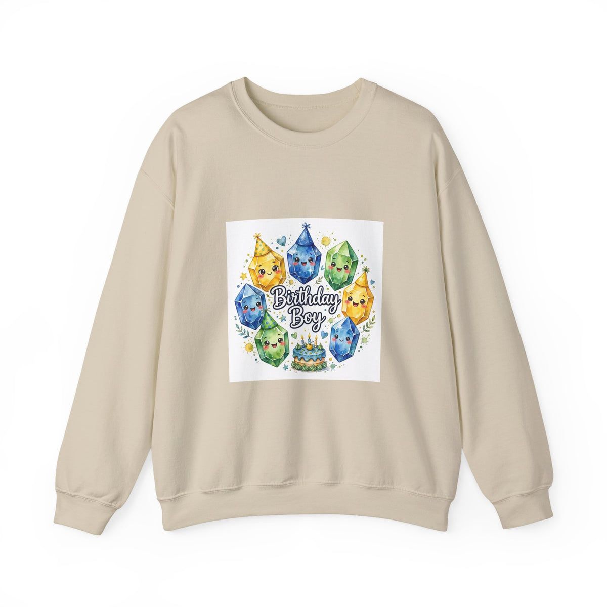 Birthday Boy Crystal Party Crewneck | Earth Tones & Brights