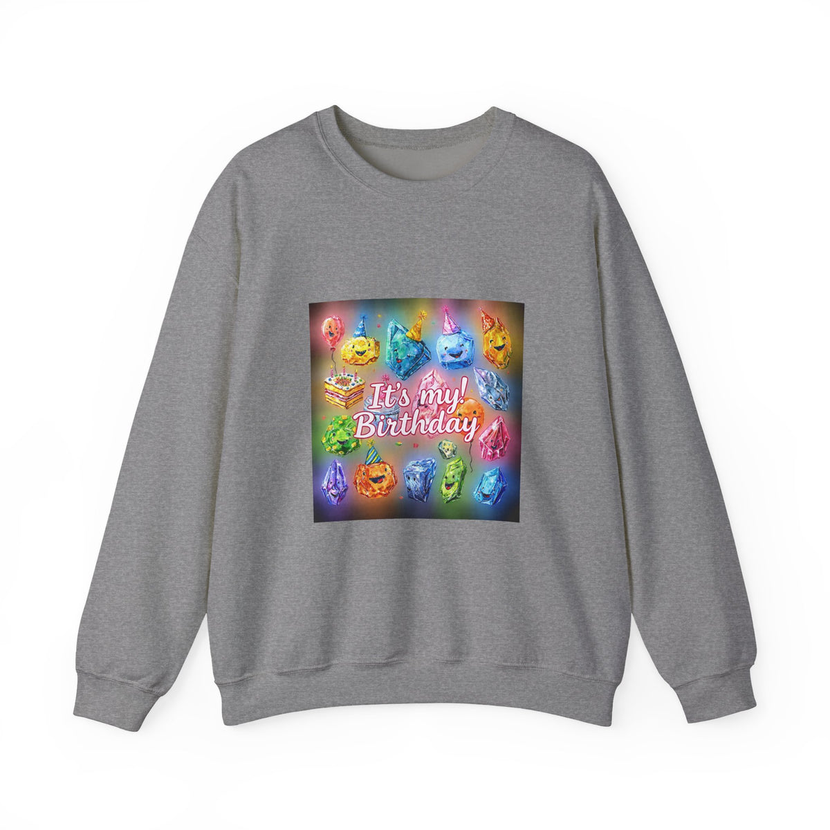 It's My Birthday Crystal Party Crewneck | Neutrals & Reds