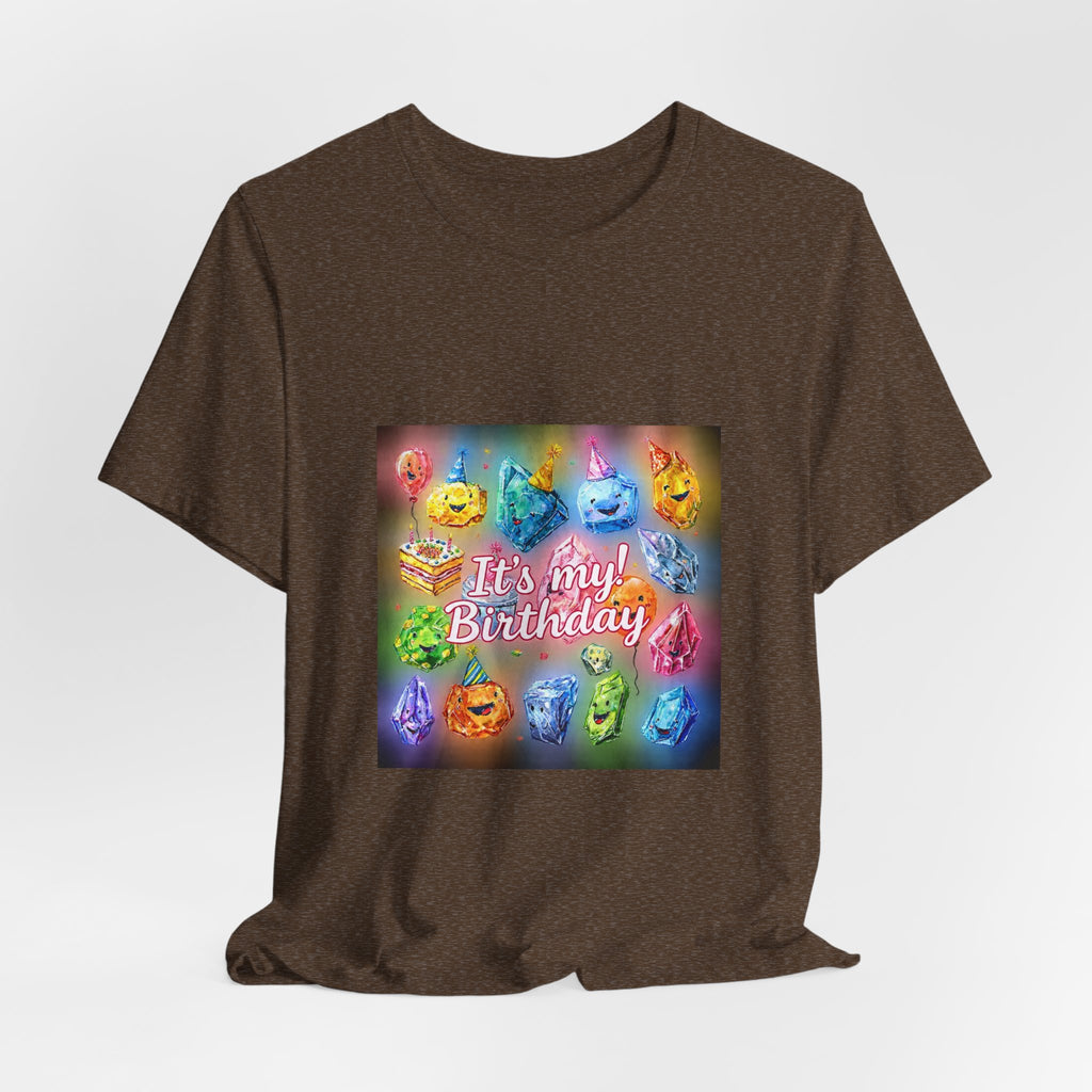 It's My Birthday Crystal Party T-Shirt | Earthy Reds & Browns
