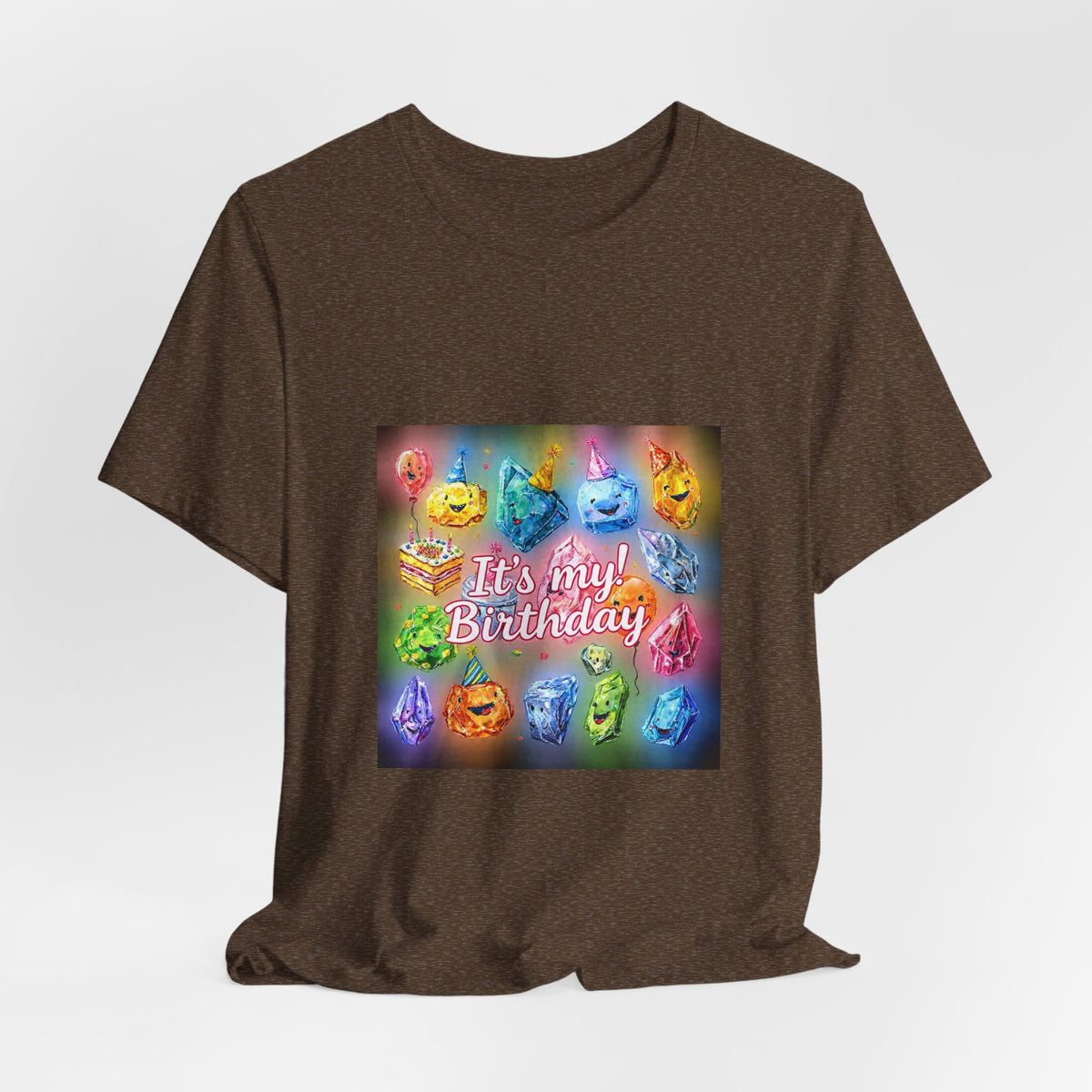 It's My Birthday Crystal Party T-Shirt | Earthy Reds & Browns