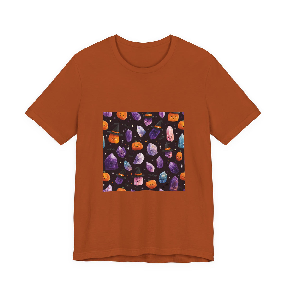 Halloween Crystal Party T-Shirt | Earthy Reds & Browns