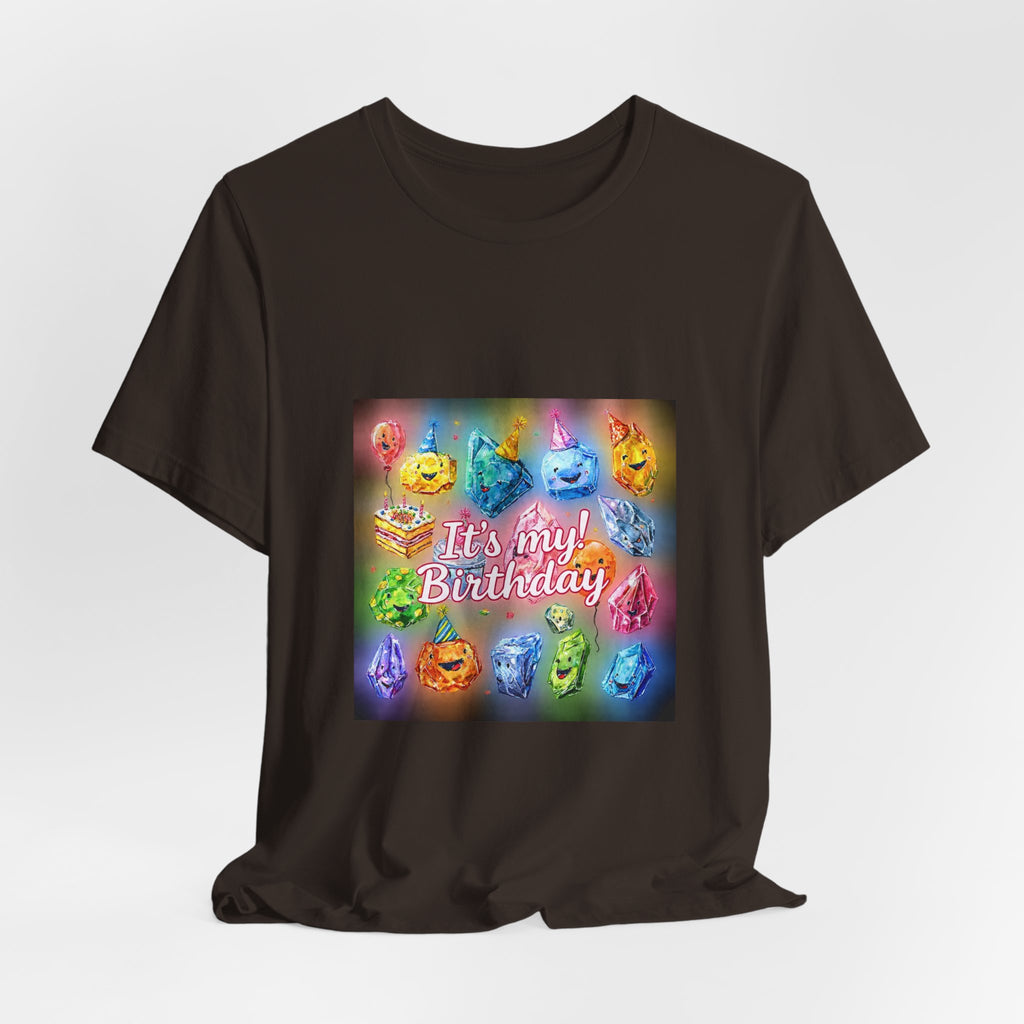It's My Birthday Crystal Party T-Shirt | Earthy Reds & Browns