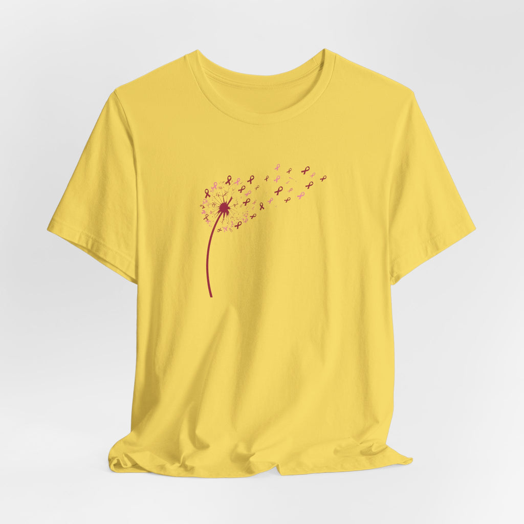 Pink Ribbon Dandelion Breast Cancer Awareness T-Shirt