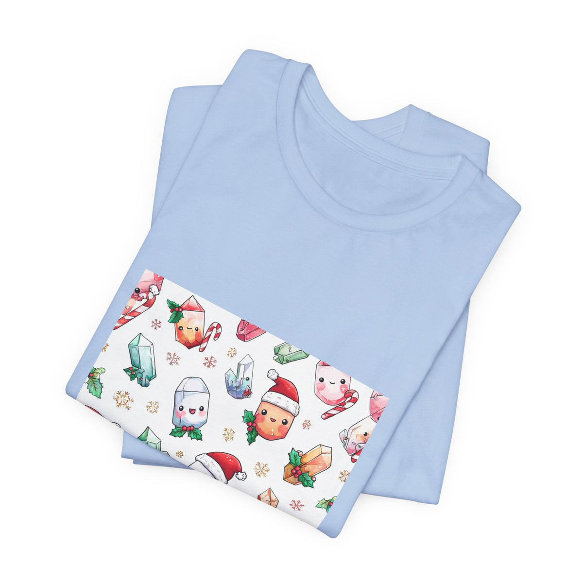 Pastel Christmas Crystal Friends T-Shirt | Soft Blues