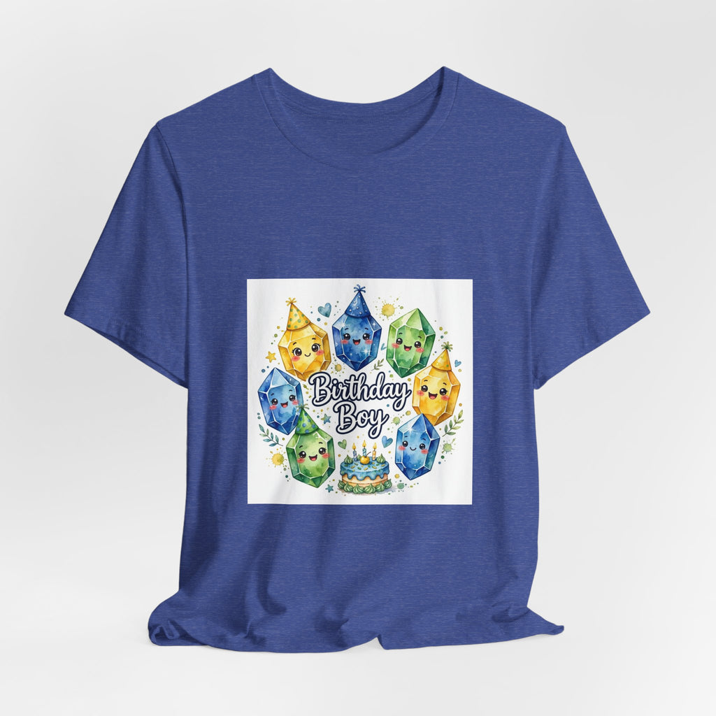 Birthday Boy Crystal Party T-Shirt | Royal, Navy & Purple