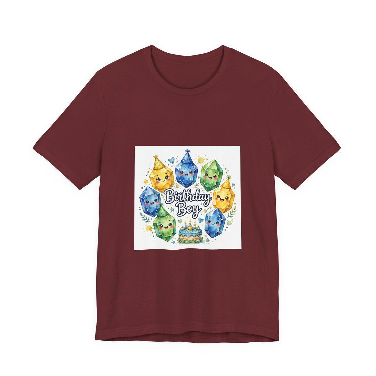 Birthday Boy Crystal Party T-Shirt | Earthy Reds & Browns