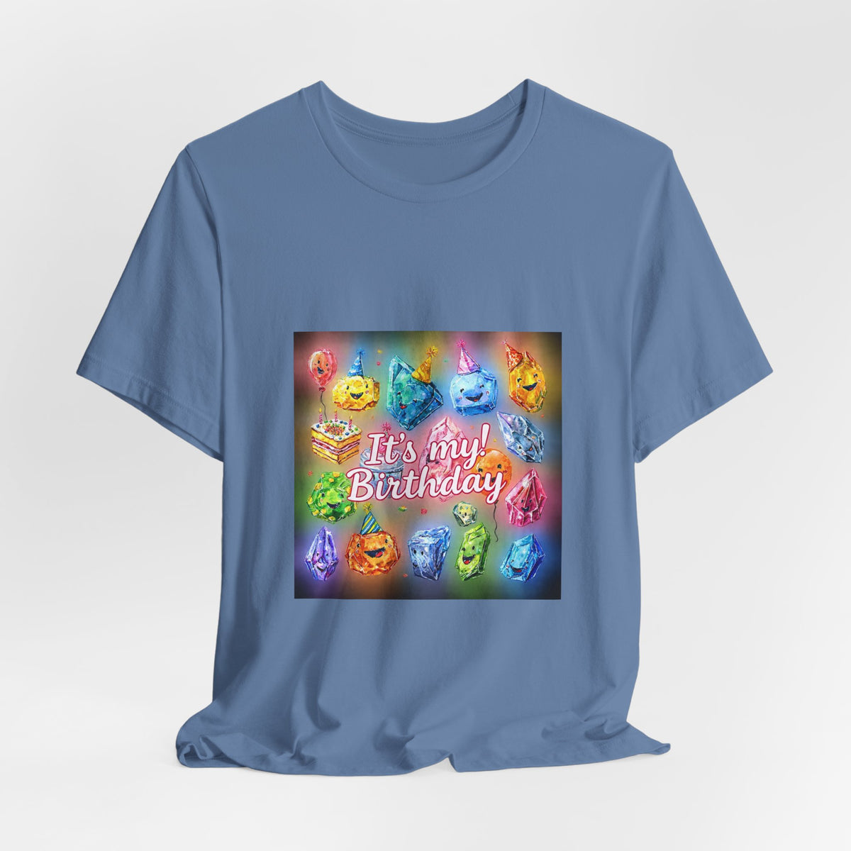 It's My Birthday Crystal Party T-Shirt | Soft Blues