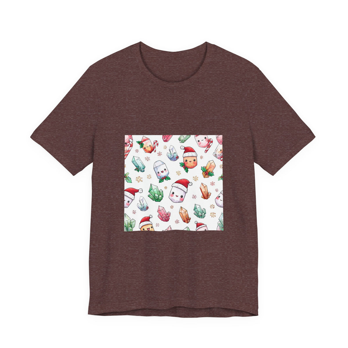 Pastel Christmas Crystal Friends T-Shirt | Earthy Reds & Browns