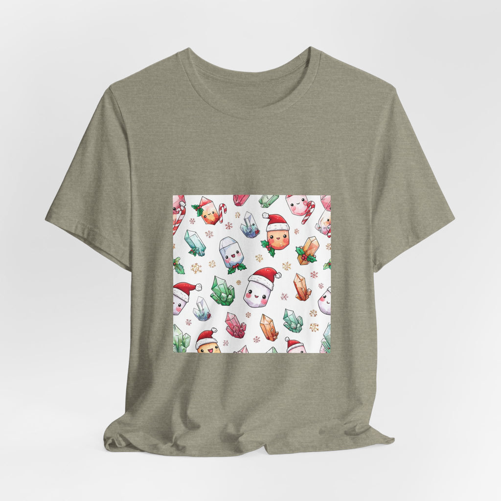 Pastel Christmas Crystal Friends T-Shirt | Light Neutrals