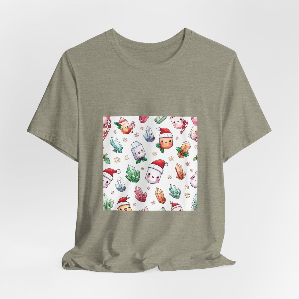 Pastel Christmas Crystal Friends T-Shirt | Light Neutrals