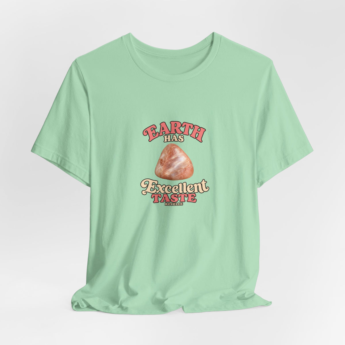 Earth Has Excellent Taste — Peach Moonstone Tee | Golds, Mints & Teal